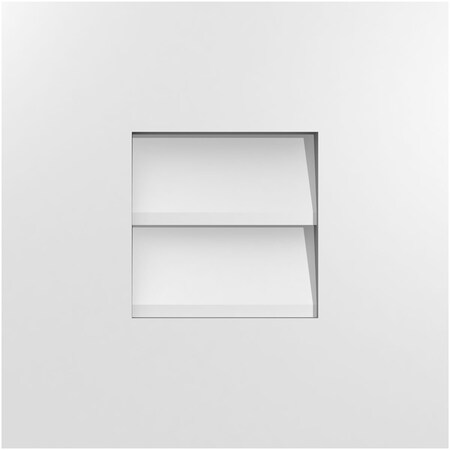 Ekena Millwork Vertical Surface Mount PVC Gable Vent: Non-Functional, w/ 3-1/2"W x 1"P Standard Frame, 12"W x 12"H GVPVE12X1201SN